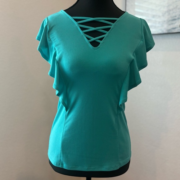 BOLD elements Tops - Bold Elements XS Teal Business Casual Top
